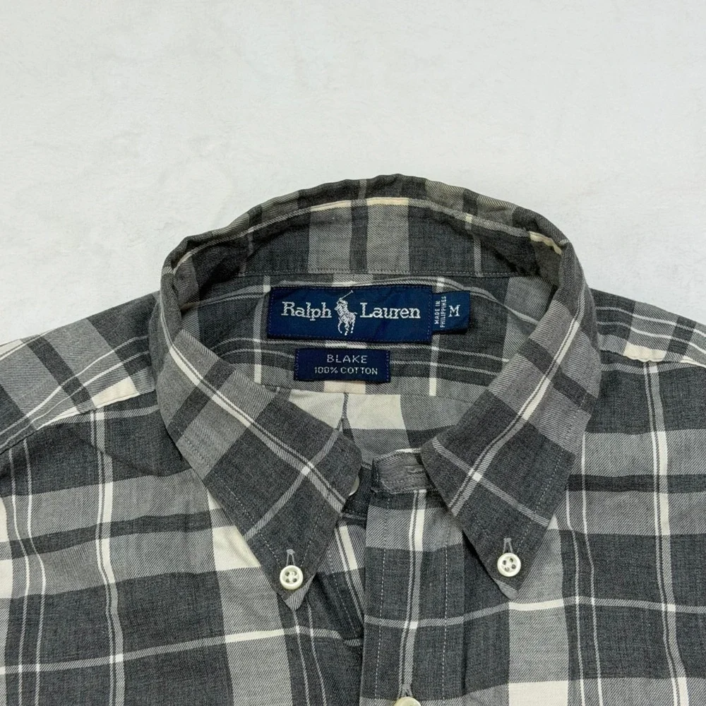 Ralph Lauren Blake Button Down Shirt‎ Plaid Long Sleeve Mens Size M